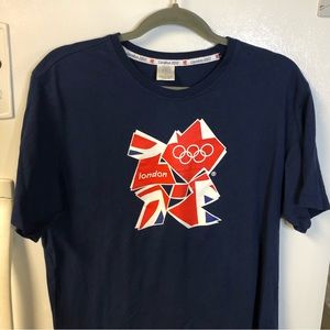 London 2012 Olympics Woman’s T-Shirt L Blue Ted White Cotton UK Union Jack